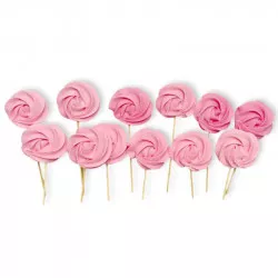 Ružové cukrové lízanky 12 ks