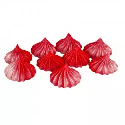 Mini pusinky červené se stříbrnými třpytkami 9ks