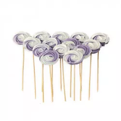 Lízance cukrové bílé fialové 12 ks