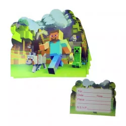 Pozvánka na narodeniny 10ks Minecraft