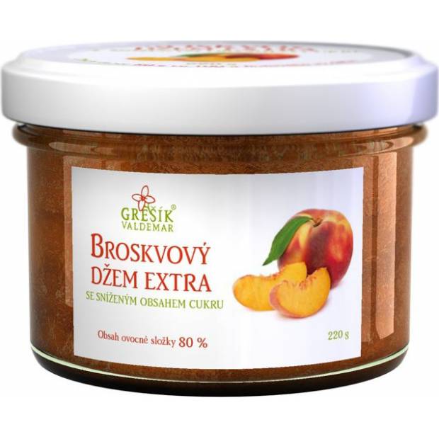 Broskyňový džem extra so zníženým obsahom cukru 220g