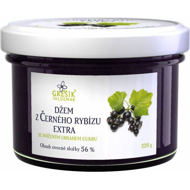 Džem z čiernych ríbezlí extra Znížený obsah cukru 220g