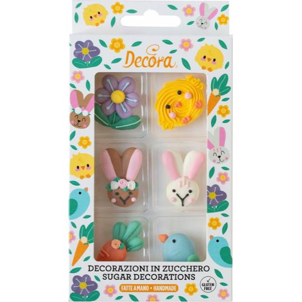 Cukrová dekorácia Happy Easter 6 ks