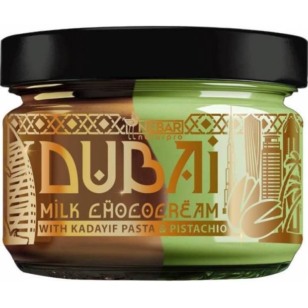 Nébar Dubaj krém s príchuťou mliečnej čokolády s pistáciami a kadajifom (180 g)