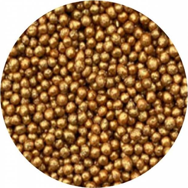 Cukrové korálky zlaté metalické 2mm 1kg