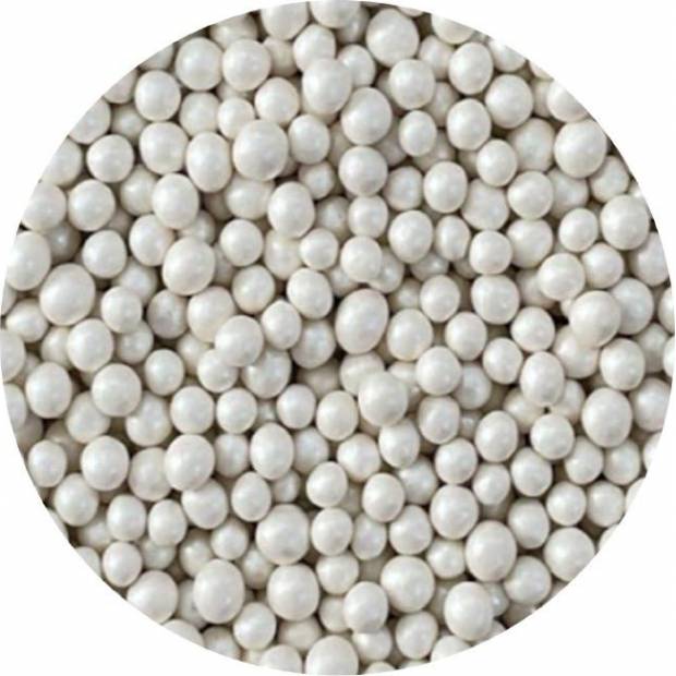 Cukrové korálky biele kovové 3-4mm 1kg