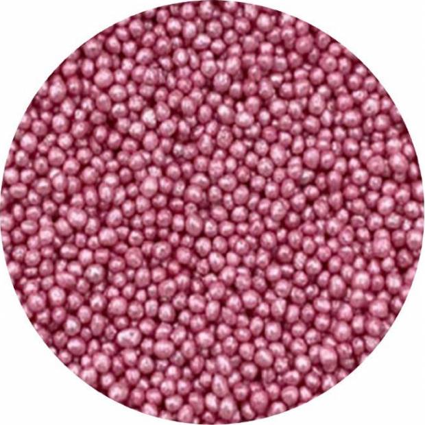 Ružové metalické cukrové korálky 2 mm 1 kg