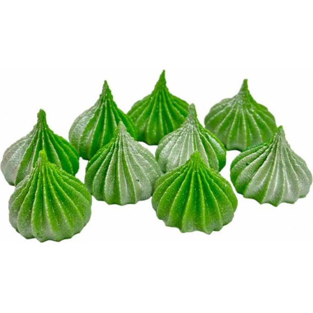 Mini pusinky zelené so striebornými trblietkami 9ks