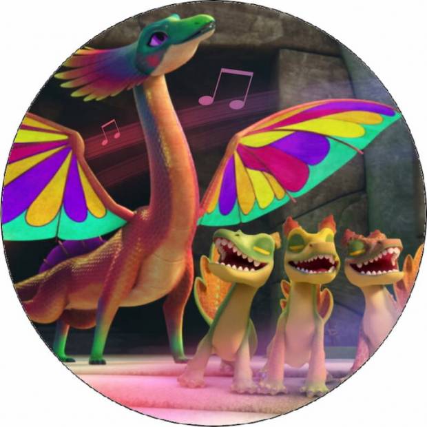 Jedlý papier Dračí záchranári spievajúci draci 19,5 cm