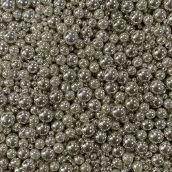 Cukrové zdobenie strieborné perly mix 80 g