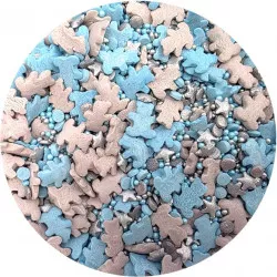 Cukrové zdobenie Modro-sstrieborní medvedíci 80 g