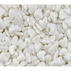 Cukrová poleva metalická biela srdiečka 80g