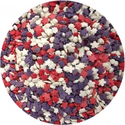 Cukrové zdobenie červeno-fialovo-biely mix 80g