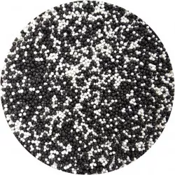 Cukrové ozdobenie perličky čierno-biele 80 g