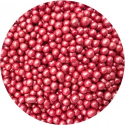 Cukrovo–ryžové perly červené 5 mm 80 g