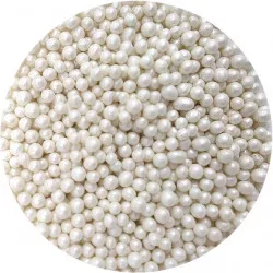 Cukrové a ryžové perly biele perleťové 5 mm 1 kg