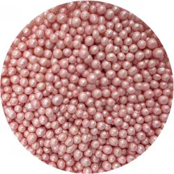 Cukrovo-ryžové perly, ružové perleťové, 5 mm, 80 g