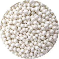 Cukrovo-rýžové perly biele perleťové 7mm 80g