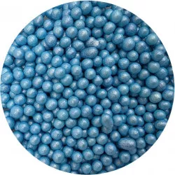 Cukrovo-rýžové perly modré perleťové 7mm 80g