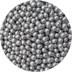 Cukrovo-rýžové perly strieborné 7 mm 80 g