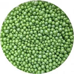 Cukrové-ryžové perly zelené perleťové 5 mm 80 g