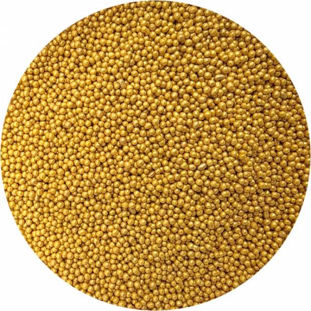 Cukrové korálky metalické zlaté II. 2mm 80g