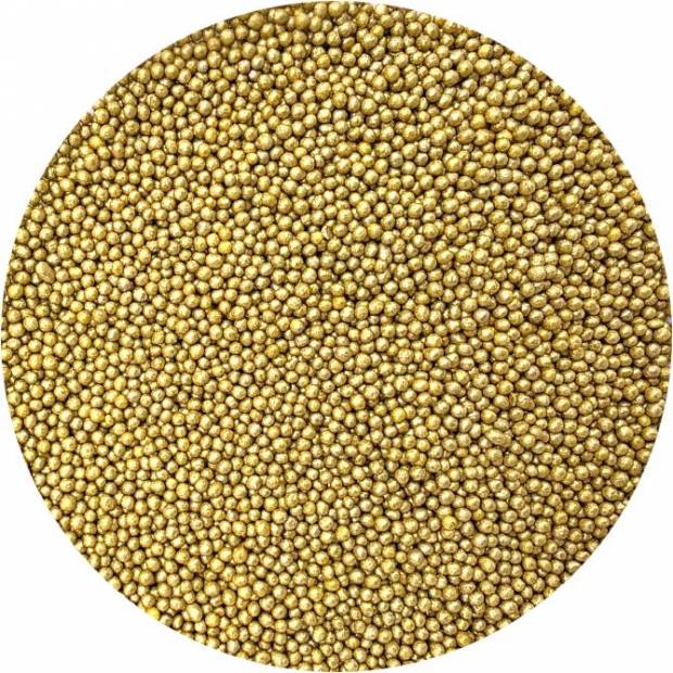 Cukrové korálky metalické zlaté III. 2mm 80g