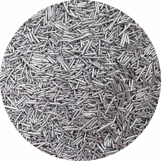 Strieborné metalické cukrové tyčinky 80g
