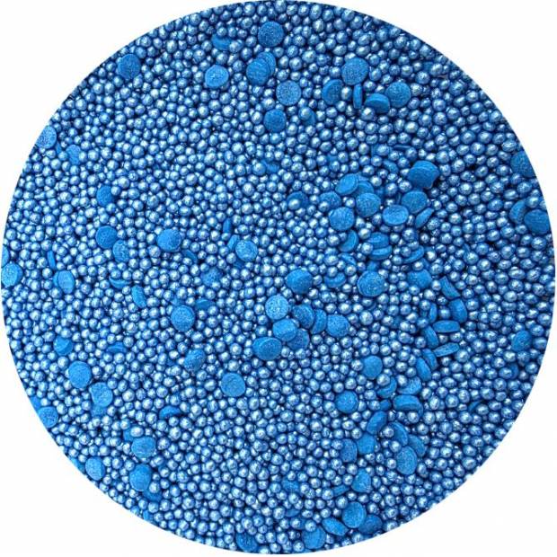 Zdobenie cukrom metalické Modré konfety 80g