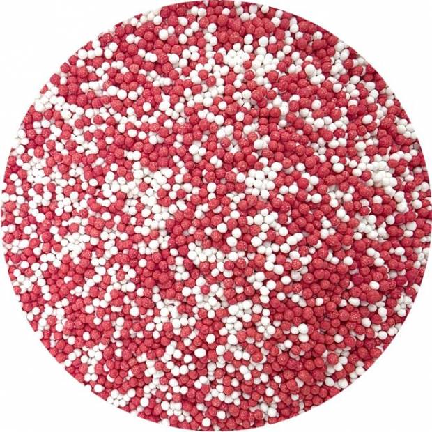 Cukrové korálky červené a biele 80g