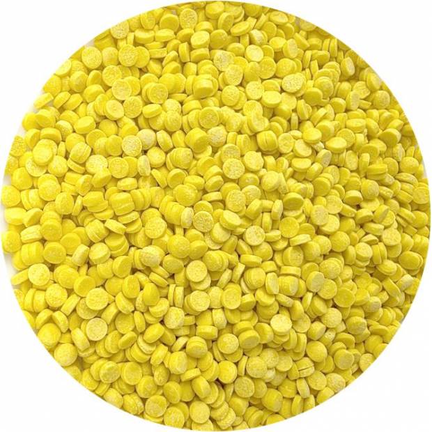 Cukrové dekorácie žlté konfety 80g