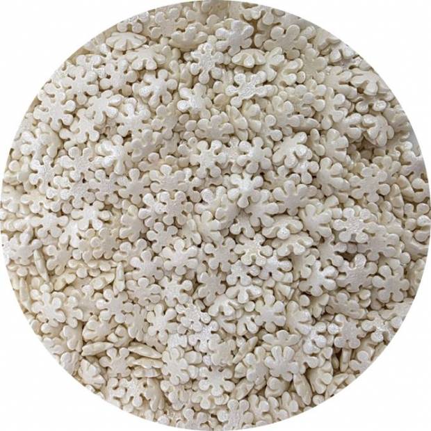 Cukor na zdobenie bielych perlových snehových vločiek 80g