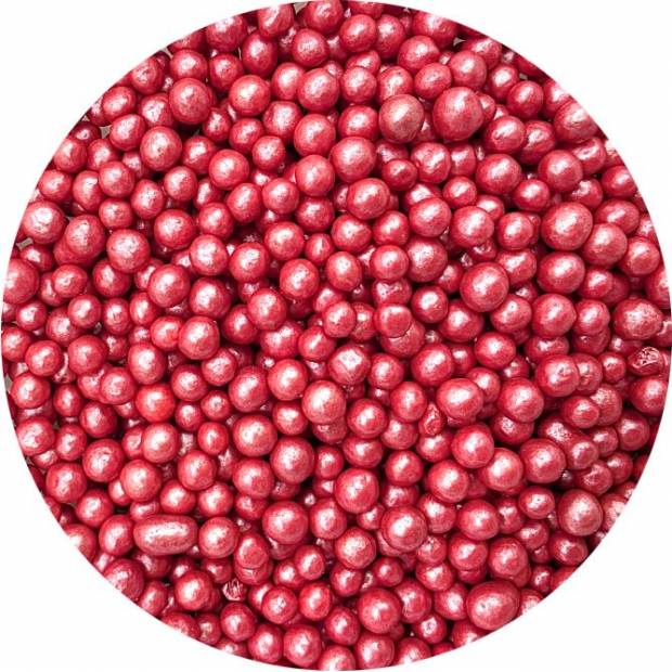 Cukrové ryžové perly červené 5mm 80g