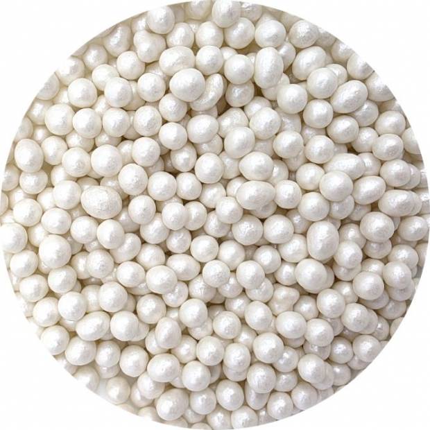 Perly z cukrovej ryže biele perleťové 7mm 80g