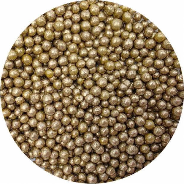 Perly z cukrovej ryže zlaté 5mm 80g