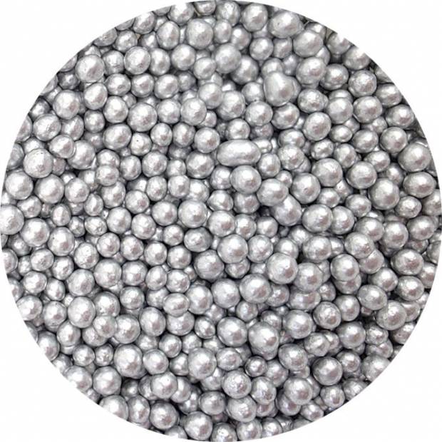 Perly z cukrovej ryže strieborné 5mm 80g