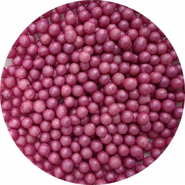 Perly z cukrovej ryže tmavoružové 7mm 80g