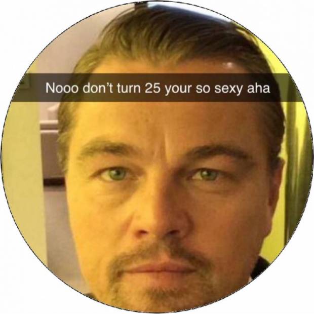 Jedlý papier Leonardo DiCaprio Nooooo dont turn 25 your so ... 19,5 cm