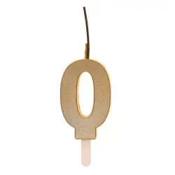 Zlatá svíčka s prskavkou číslo 0
