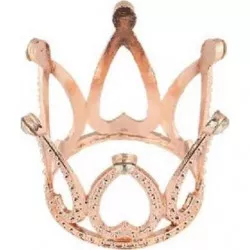 Jedlá dekorace kovová Koruna ružovo-zlatá mini