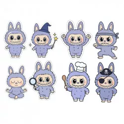 Jedlý papier na vystrihnutie Labubu fialový