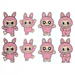 Jedlý papier na vystrihnutie Labubu ružový