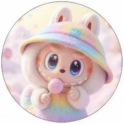 Jedlý papier Labubu dúhový 19,5 cm