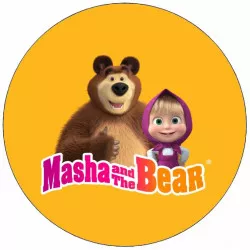 Jedlý papier Máša a medvěd na žltom pozadí 19,5 cm