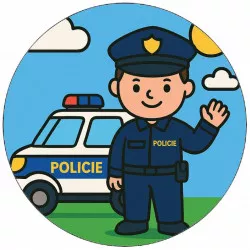 Jedlý papier kreslený policajt 19,5 cm