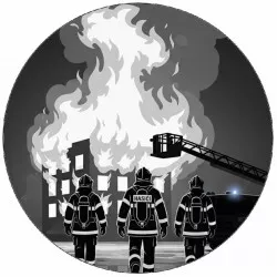 Jediteľný papier hasič pri požiari domu grafik 19,5 cm