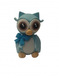 Modrá sova nejedlá cukrová dekorace 11 cm