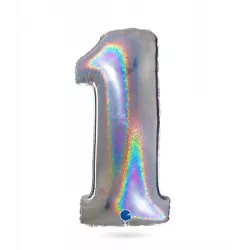 Nafukovací balón číslo 1 hologram102 cm