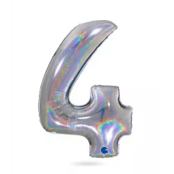 Nafukovací balónek číslo 4 hologram102 cm