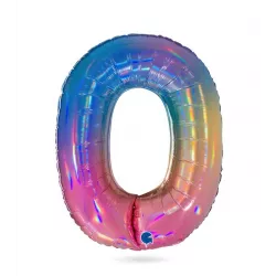 Nafukovací balónek číslo 0 dúhový 102 cm
